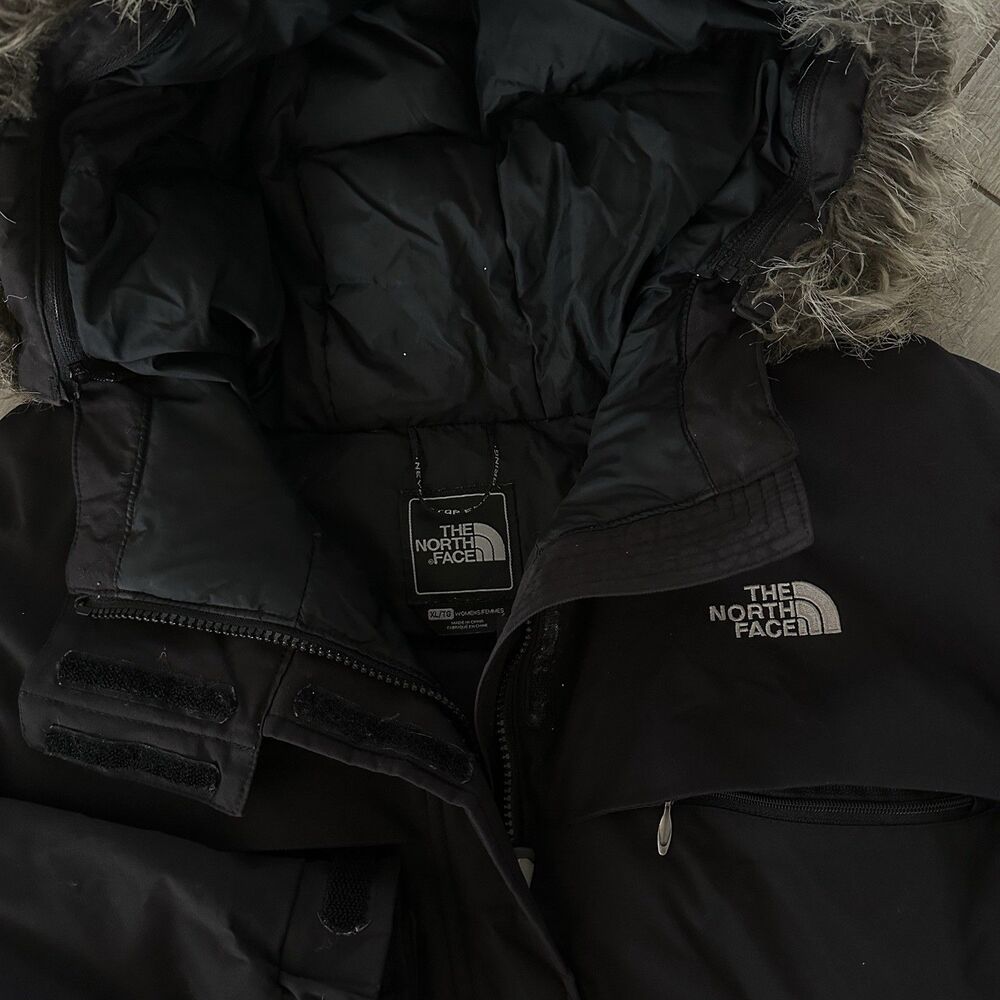 The North Face Jacket Womens XL Black Goose Down Faux Fur Coat Parka Hyvent - Picture 3 of 14